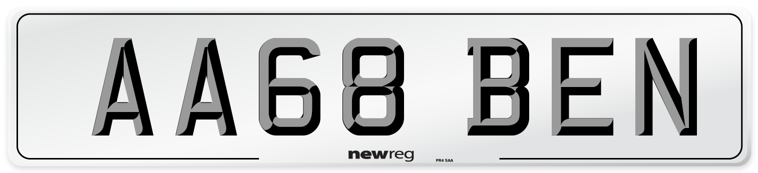 AA68 BEN Number Plate from New Reg